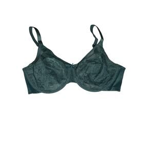 HSIA bra size 40 D teal Lacey for coverage underwire coquette feminine